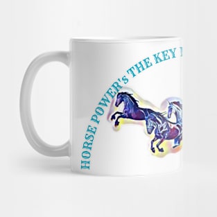 Horse power's the key, for a sprint wild and free! - running colorful wild horses Mug